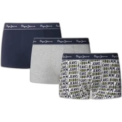 Pepe Jeans Ao Logo Boxers 3 Eenheden Blauw,Grijs XL Man