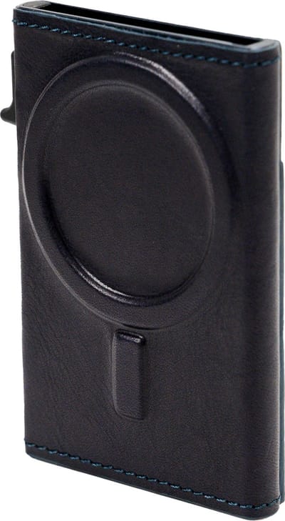 TonRFID Perotti Pasjeshouder / Kaarthouder - Uitschuifbaar - RFID - Leer - Magsafe - Zwart