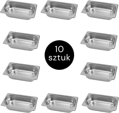 MEGA-M Gastronorm - GN 1/4 Set van 10 stuks - 265x162x65 mm - Roestvrij Staal