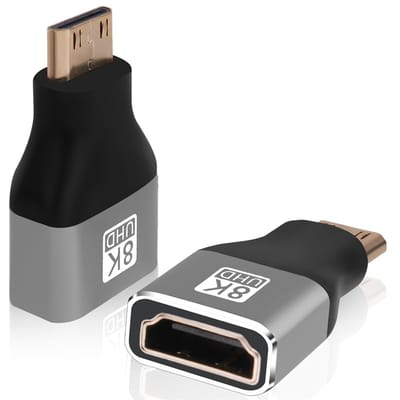 EXCITAT Mini HDMI-adapter - 8K60Hz-koppeling - kabelconnector - Geschikt voor 4K, 2K, 1080P - 2-pack