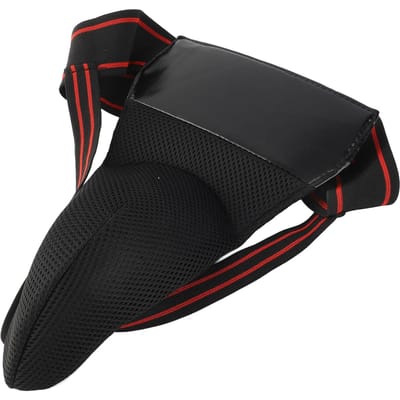 Protection d'aine de boxe Réduit l'impact Sangles élastiques Respirant Coquille athlétique Protection d'aine pour hommes Noir noir