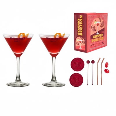 Cook Concept Cosmopolitan Cocktail Giftset - 10-delig - luxe cadeauset - martini glazen - vaderdag / moederdag