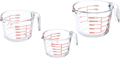 maatbeker set van 3 - 250 ml, 500 ml en 1 liter - hittebestendig - mag in de magnetron