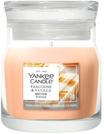 Yankee Candle - Tangerine & Vanilla Small Jar Geurkaars - tot 30 branduren