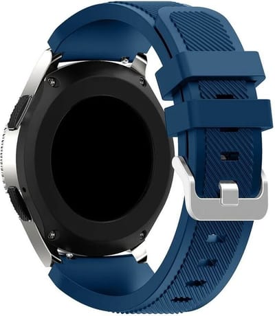 New Age Devi - Universeel horlogebandje geschikt voor Samsung GEAR S3 Galaxy Watch - 46mm - Donkerblauw - 22MM