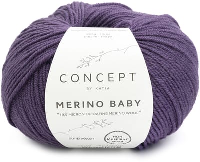 Katia Concept Merino Baby - 159 donker violet - Wol Garen