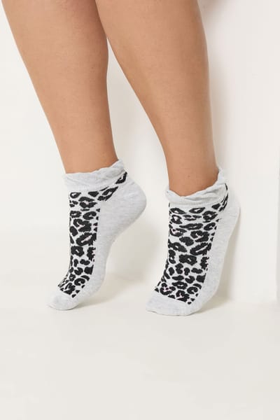 Yours Yourset 4Pack Zwarte Sneakersokken Met Dierenprintsize 37-40