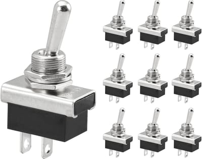 Allecto - Metalen flip-tuimelschakelaar - Aan/uit schakelaar - Compact ontwerp - 12V 25A - Voor auto Dash Light - 2-polig - Geschikt voor diverse t...