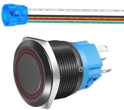 22mm Roestvrijstalen Drukknop AAN UIT Waterdicht met LED Indicator