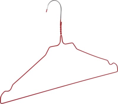De Kledinghanger Gigant - Draadhanger - Stomerijhanger - Volwassenen - 404-24 - 100 Stuks - metaal - Rood - Rokinkepingen - 41 cm - Ø 2,4 mm - Kledinghanger - Kleerhanger (404_24_06/100)
