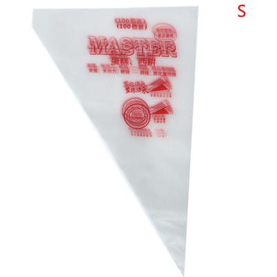100 Stuks Voedselkwaliteit Plastic Spuitzak Gebak Fondant Taartdecoratie S white