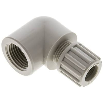 12x10mm & G1/2'' PP L-Vorm Knelfitting Binnendraad 10bar