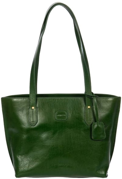 BRIC'S Leren schoudertas shopper Volterra Shopping Pine groen
