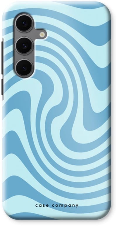 Case Company® - Hoesje geschikt voor Samsung Galaxy S24 FE hoesje - Swirl Blauw - Tough Case - Maximale Bescherming alle Kanten en Schermrand