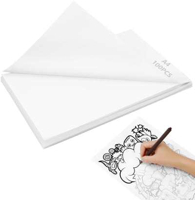 100 Vel Calqueerpapier A4 63 Gsm, Hoge Transparantie Vellum Papier Voor Ontwerp, Schetsen, Architectonische Tekeningen, Kalligrafie, Grafische Scrapbooking En Kleermakerij, Kunstnijverheid