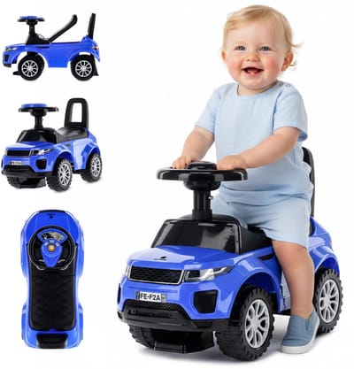 Loopauto vanaf 1 jaar, bobby auto, kinderauto vanaf 12 maanden, babyauto, babywalker met claxon en motorgeluiden (Blauw)
