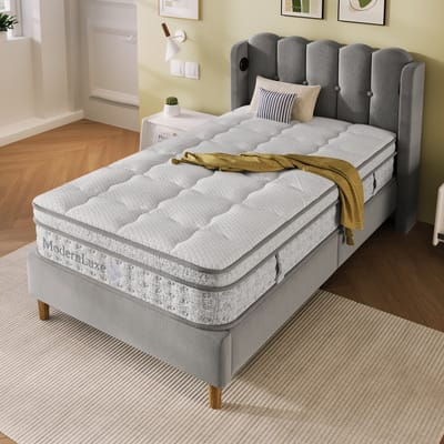 HAUSS SPOLE Matras 90x200 cm - 7-Zones Pocketvering Met Koudschuim - H3 Middelstevig Zonder Matras - Ademend En Ergonomisch - Wit