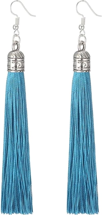 Fako Bijoux® - Oorbellen - Kwast Romania XL - Lichtblauw
