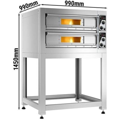 GGM Gastro Elektro Pizzaofen - 4+4x 33cm - Manuell - inkl. Untergestell