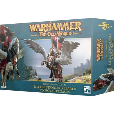 Figurine Games Workshop Warhammer ToW - Kingdom of Bretonnia Porteur de Grande Bannière sur Pégase Royal