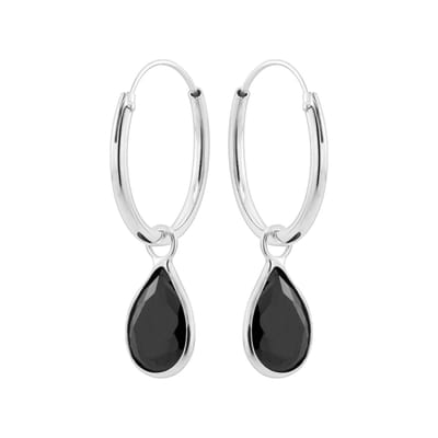 WeLoveSilver - zilveren oorringen - zwart cubic zirconia - 925 zilver