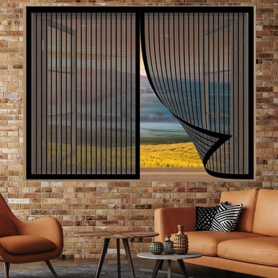 Magnetisch Hor Deur 80x200 cm - Vliegenhor Zonder Boren voor Schuifdeuren en Ramen - Insectenhor Zwart