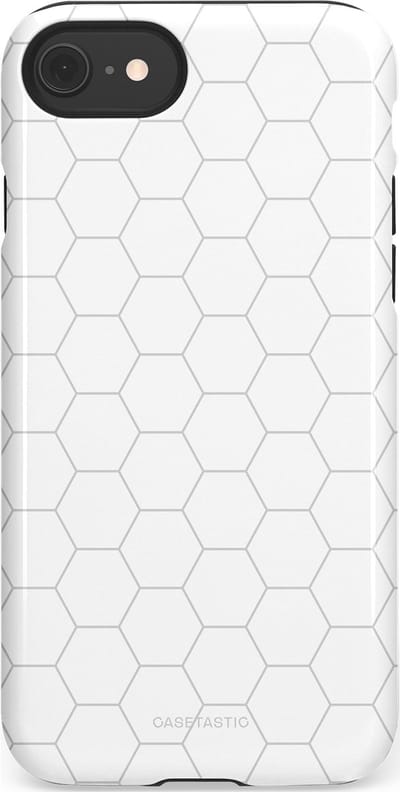 Casetastic Hoesje Geschikt voor Apple iPhone 7/8/SE - Stijlvolle Beschermende Duo-layer Case - Zilverraat