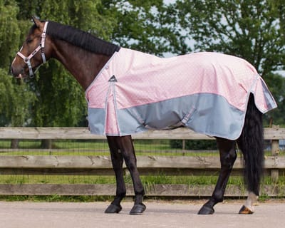 QHP Regendeken met fleece 0gr Turnout Collection - maat 165/215 - primrose