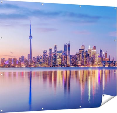 Gards Tuinposter Toronto Skyline in Canada - 150x120 cm - Tuindoek - Tuindecoratie - Wanddecoratie buiten - Tuinschilderij