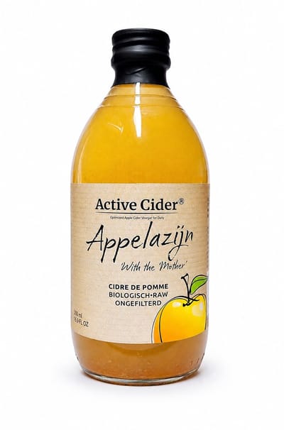 Active Cider Appelazijn Biologisch – Raw & Ongefilterd – With the Mother – Appelciderazijn - Vinaigre de cidre de pomme – 500 ml
