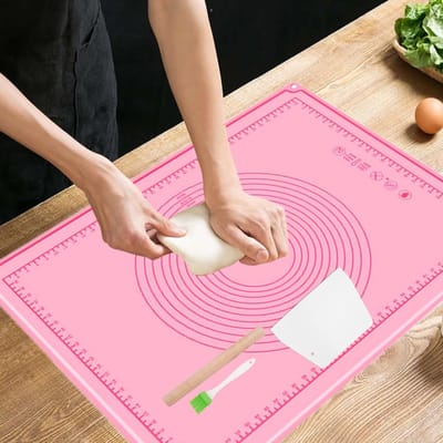 Siliconen Bakmat 70 x 50 cm - Antislip Deegmat voor Fondant, Gebak, Pizza en Brood, Hoge Rand, Voedselveilige Kwaliteit