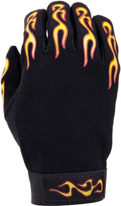 Pr. mechanic handschoenen met flames Maat S
