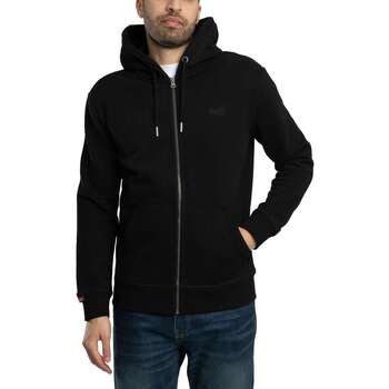 Superdry Essential Logo Half Brushed Zip Hoodie Zwart Grootte: Xxl
