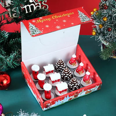 Allecto - Kerstcadeaus - Kerstkaarsen - Set van 12 - Decoratie - Theelichtjes - Voor vrouwen en kinderen - Perfect voor feestdagen