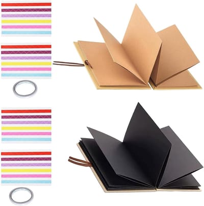 DIY Fotoalbum Set van 2 (17,5 x 11,5 cm) - Klein Fotoalbum, Scrapbook en Fotoboek voor Verjaardag, Huwelijk en Afstuderen