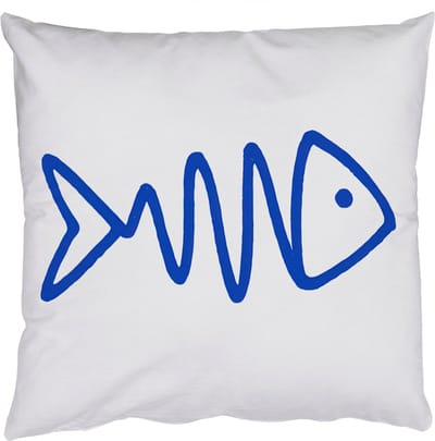 Sierkussens - Kussentjes Woonkamer - 50x50 cm - Vis - Minimalistisch - Blauw - Lijn