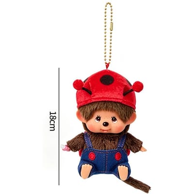 Porte-clés Kawaii Monchhichi Dessin animé Nouveau Pendentif Monchichi Charms à Suspendre pour Sac à Dos Porte-clés Mignon Monchich Cadeau de Fête red