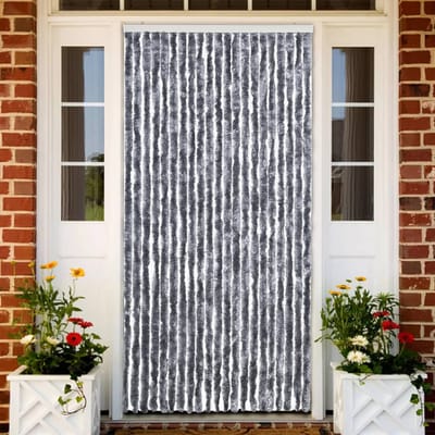 vidaXL - Vliegengordijn - 90x220 - cm - chenille - zilverkleurig