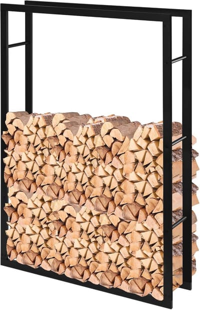 Haardhoutrek voor Binnen en Buiten - 150 x 100 x 25 cm - Stalen Standaard voor Haardhout Opslag