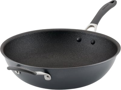 Wok Pan - Roerbakpan - Snel Koken - Extreme Antiaanbaklaag - 34 cm - Grijs