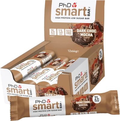 PhD Smart Bar (12x64g) Dark Choc Mocha - Repen - Eiwit Repen