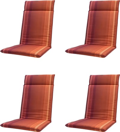 Madison - Tuinkussen - Hoge Rug - 4 st - Stef Bordeaux - 120x50 - Rood