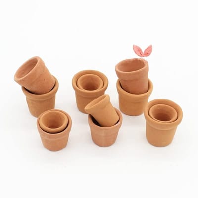 Bloempotten Miniatuur - 12 Stuks - Keramische Potten - DIY Tuinaccessoires - Poppenhuis Decoratie - Schaal 1:12 - Duurzaam Materiaal - Miniatuurpotten