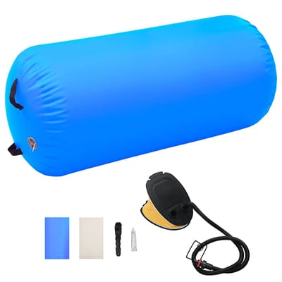 vidaXL - Gymnastiekrol - met - pomp - opblaasbaar - 120x75 - cm - PVC - blauw