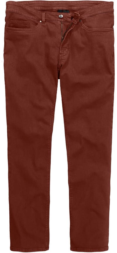 Men Plus - Heren - Colorjeans denim Buik-Fit Regular Fit 5-pocket - Roest bruin - Maat 70