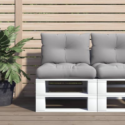 vidaXL - Palletkussens - 2 - st - stof - grijs