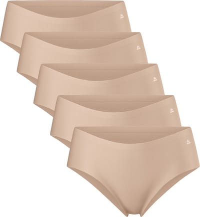 DANISH ENDURANCE Naadloze Hipsters voor Dames - Sporten & Iedere dag - 5-pack- Beige - Maat XL