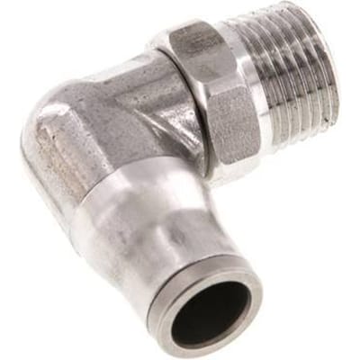 10mm x 3/8'' NPT 90 graden L-verbinding RVS Insteekfitting Buitendraad Draaibaar FKM