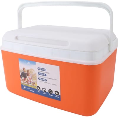 Glacière portable isolée 8L Isolation efficace chaud froid Boîte glacière rigide portable Glacière à glace pour camping pique-nique orange