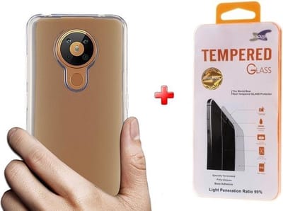 Shockproof silicone tpu gel hoesje Nokia 5.3 met glas screenprotector